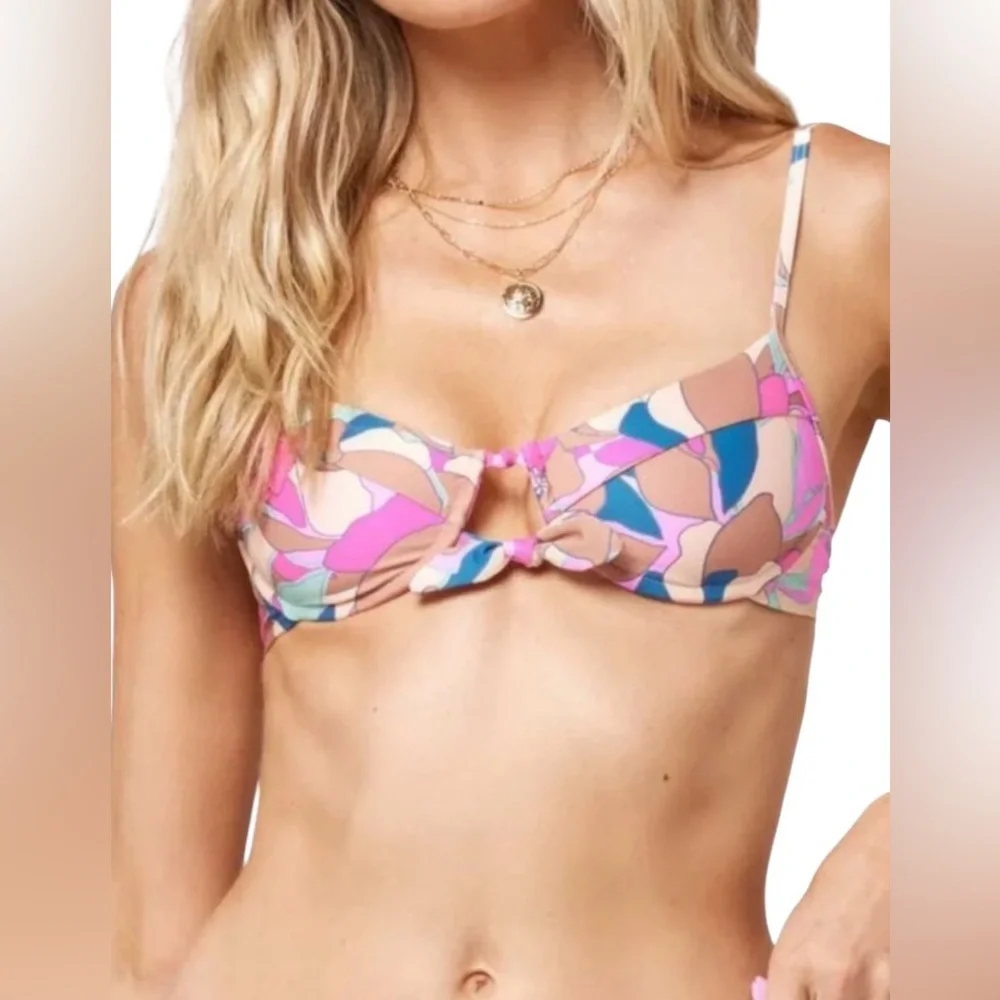 L*Space Rose Bikini Sundazed‎ Floral Triangle Top NWT M